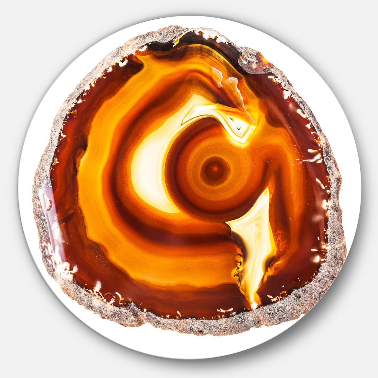 Designart - Vibrant Agate Geode Slice' Large Abstract Metal Artwork